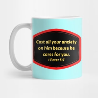 Bible Verse 1 Peter 5:7 Mug